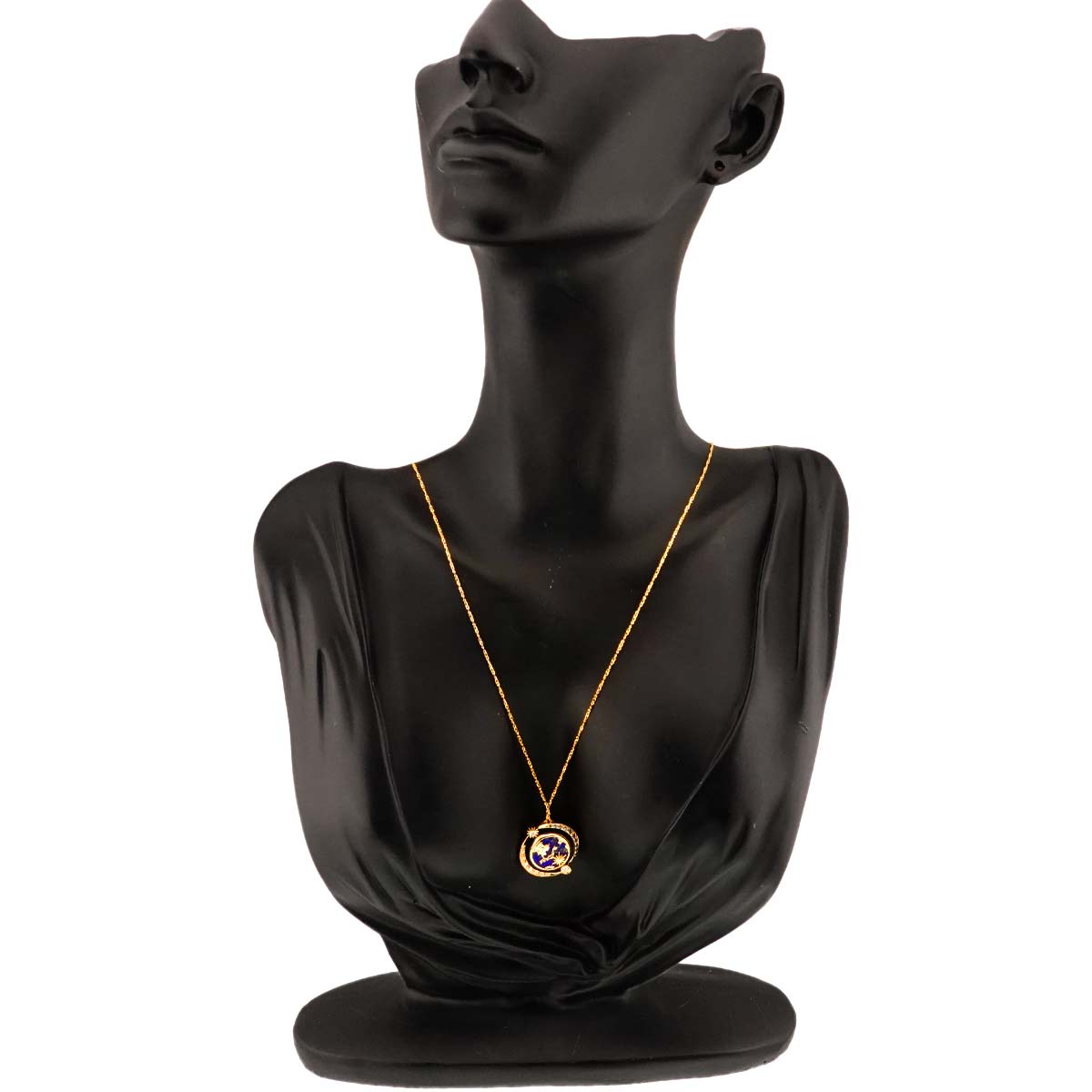 Star Jewelry Lapis Lazuli Moonstone Multi Stone Necklace 18K YG 750