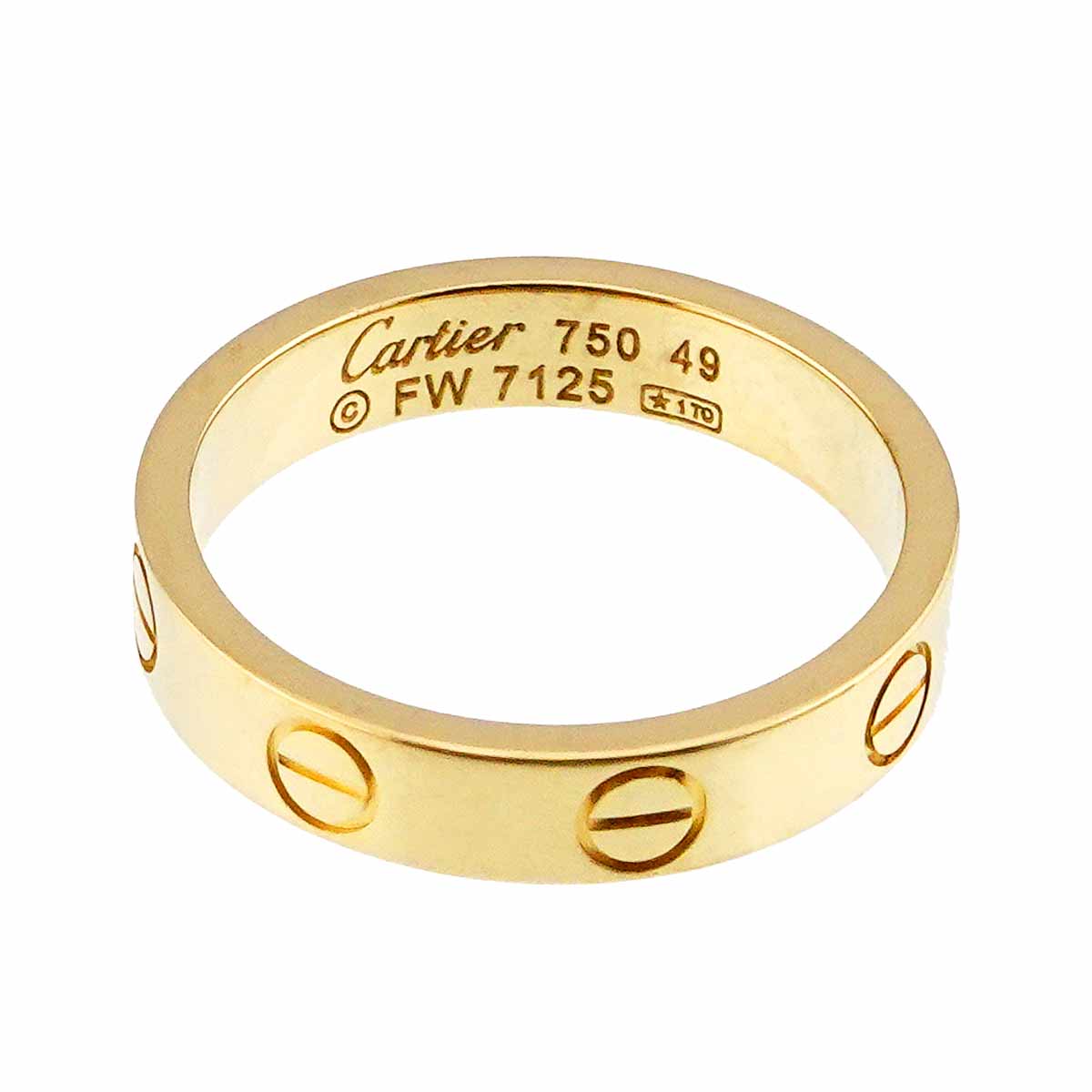 Mini Love Ring 18K Yellow Gold 750 size49 4.75-5(US)