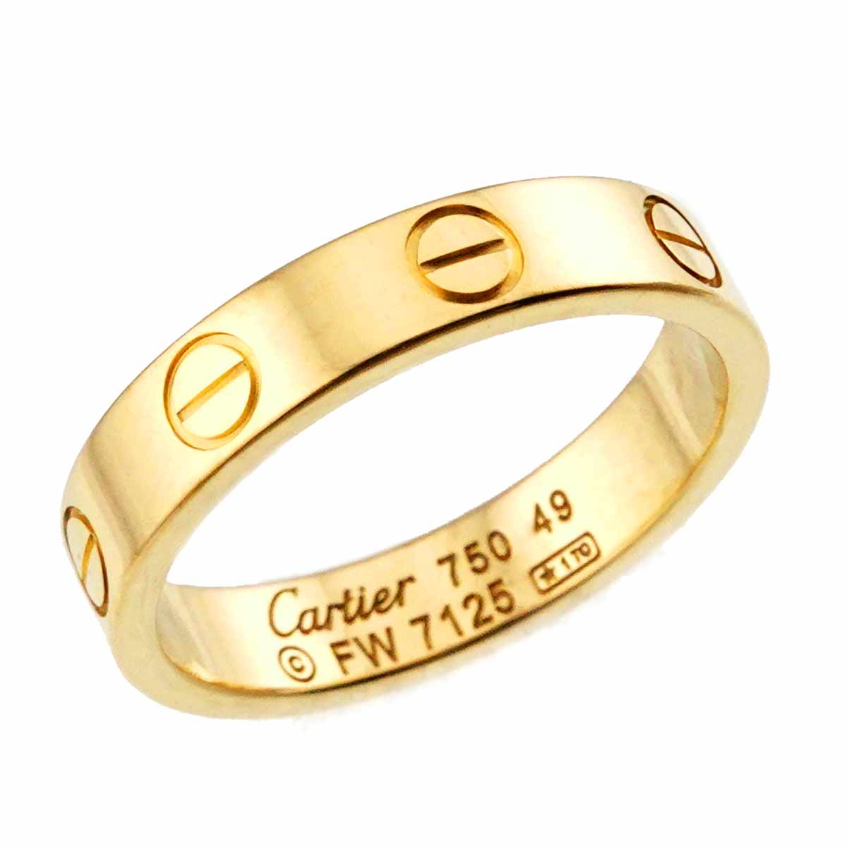 Mini Love Ring 18K Yellow Gold 750 size49 4.75-5(US)