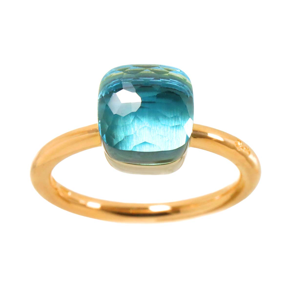 BlueTopaz Petit Ring 18K PG WG 750 size51 5.5-5.75(US)