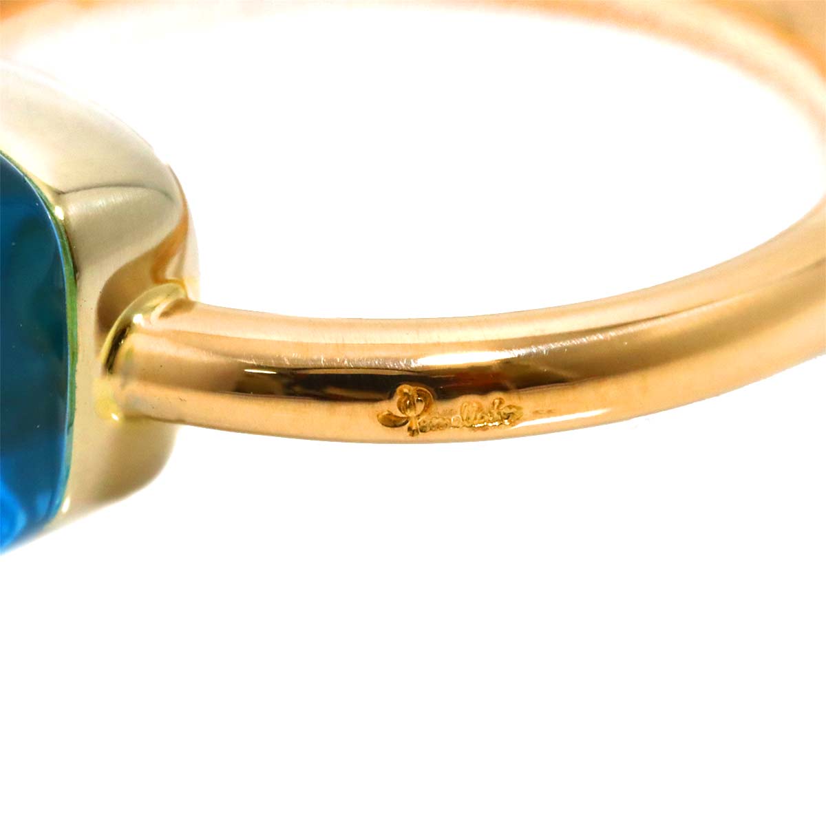 BlueTopaz Petit Ring 18K PG WG 750 size51 5.5-5.75(US)