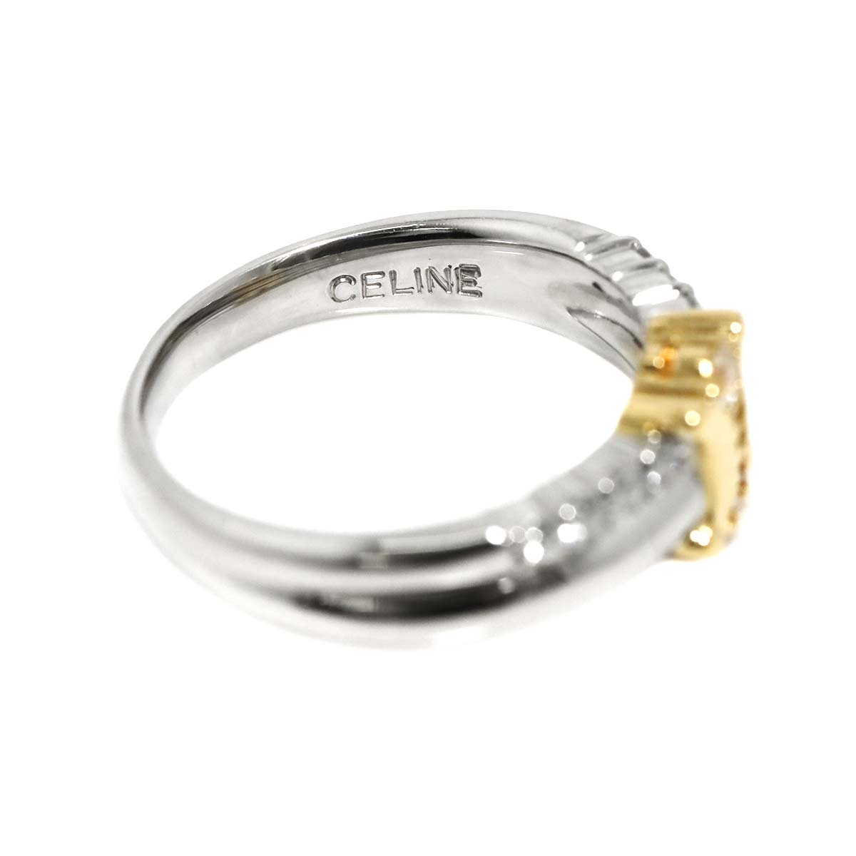 Triomphe Diamond 0.26ct Ring 18K YG 750 Pt size6(US)