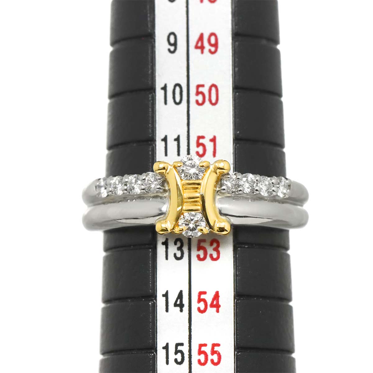 Triomphe Diamond 0.26ct Ring 18K YG 750 Pt size6(US)