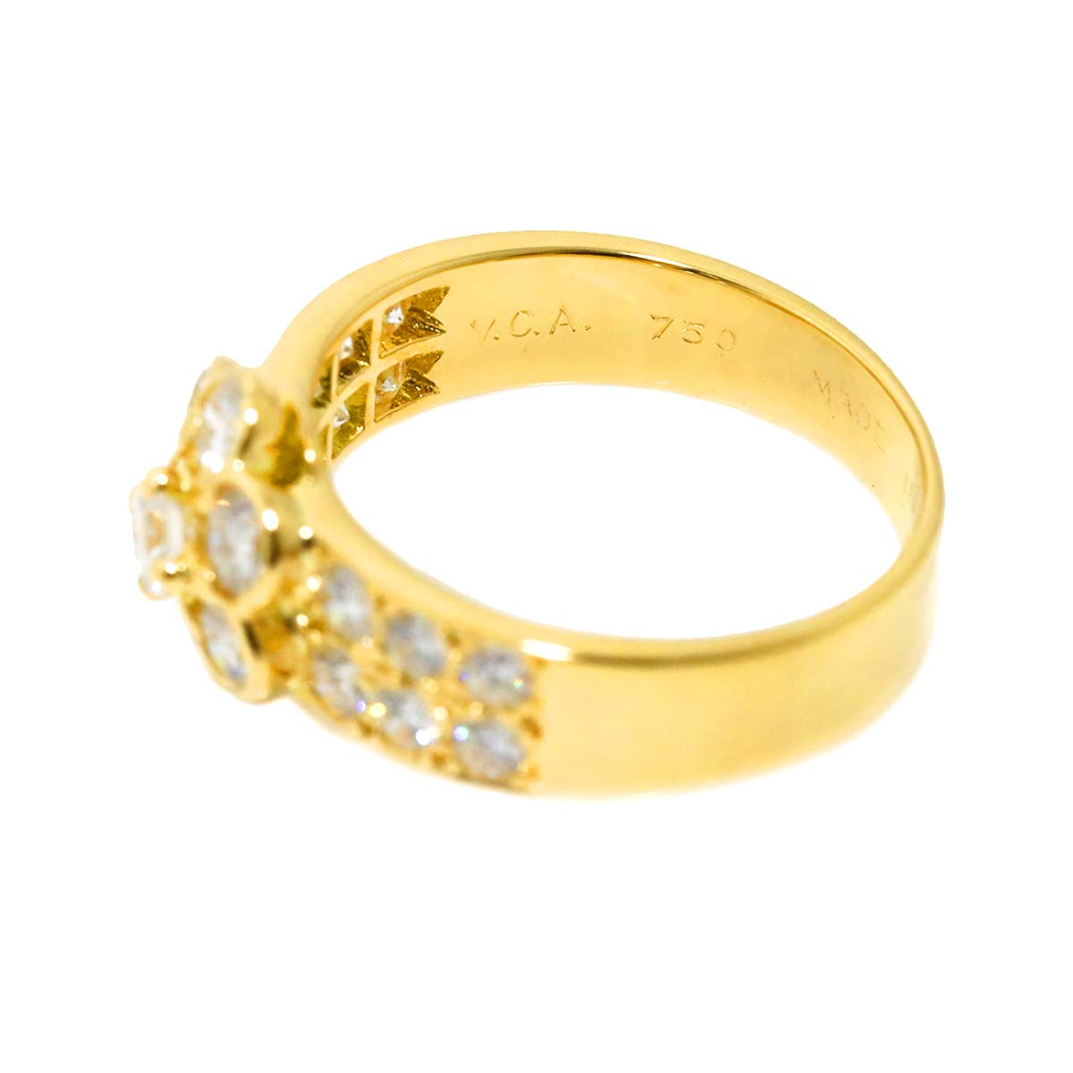 Diamond Ring 18K YG 750 size4.5(US)
