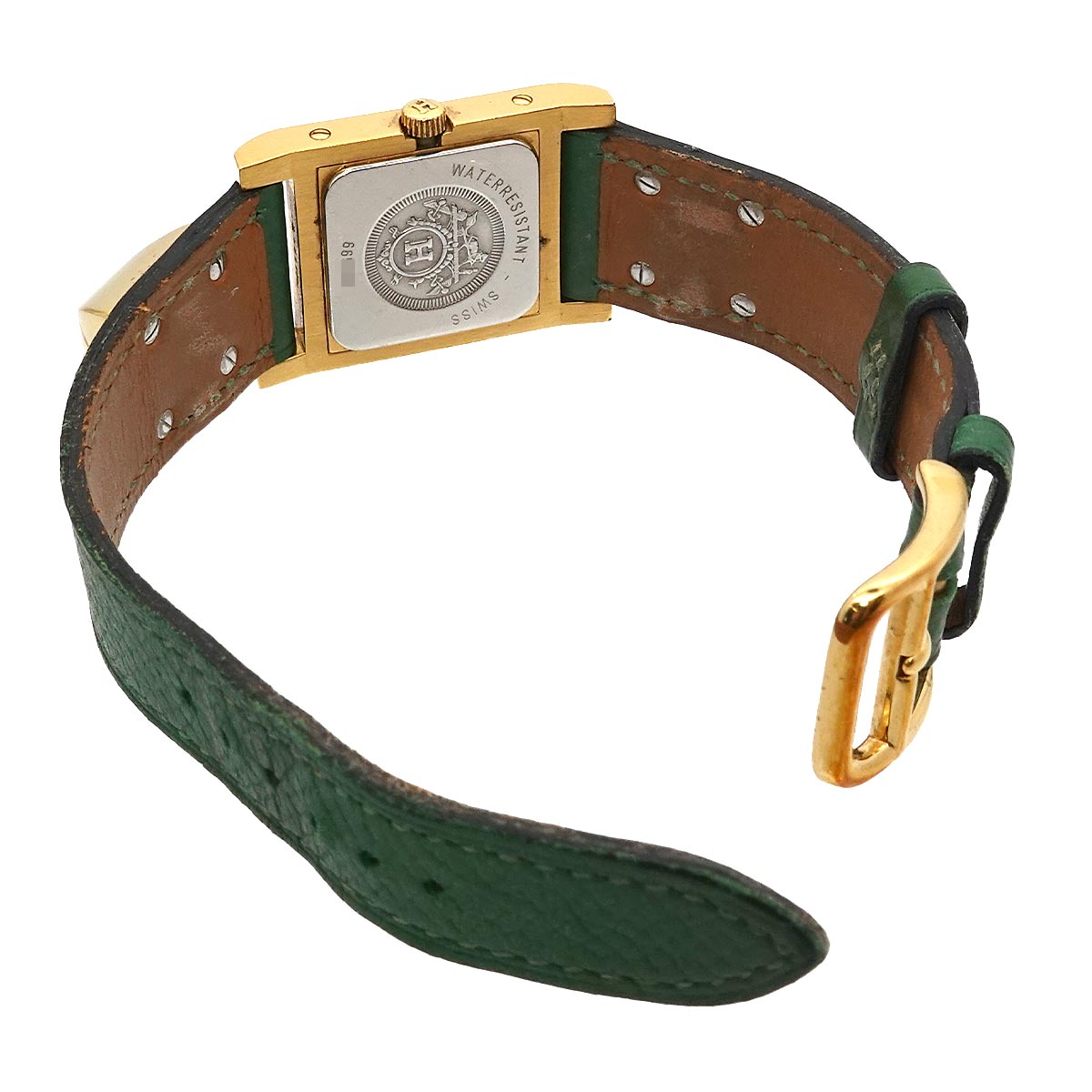 Medor Vintage pyramid Gold studs Quartz White Dial Ladies