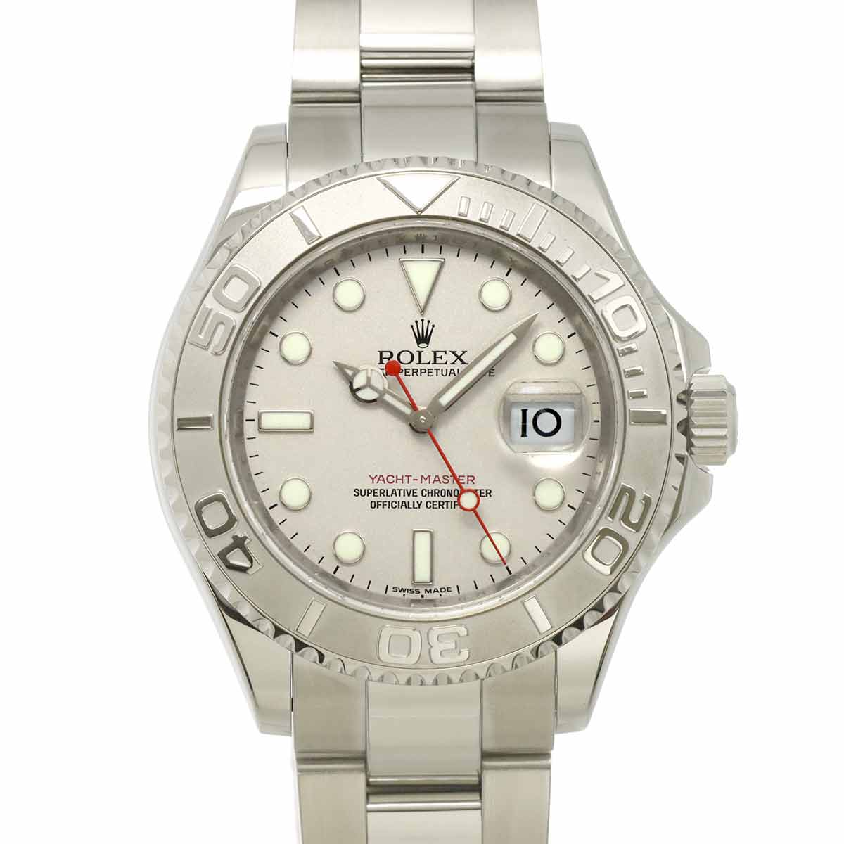 Yacht Master Rolesium 16622 Serial M Date PT Silver Dial Mens