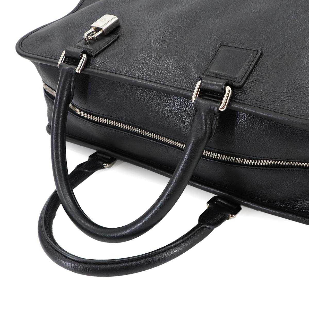 Amazona 36 Hand Bag Leather Black Anagram Purse