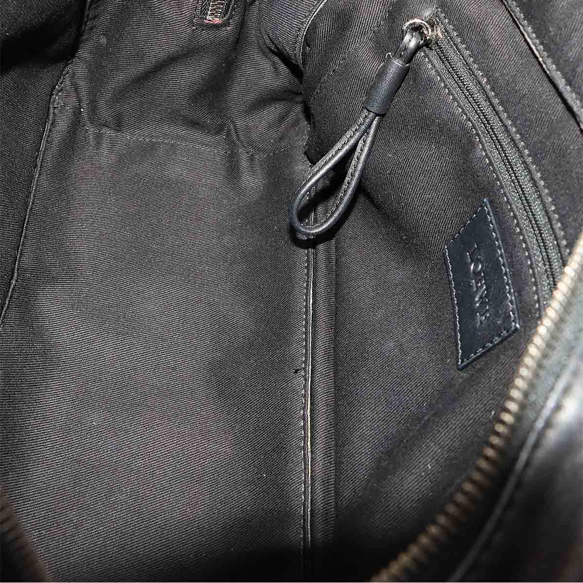 Shopper Tote Bag Leather Black Studs Purse