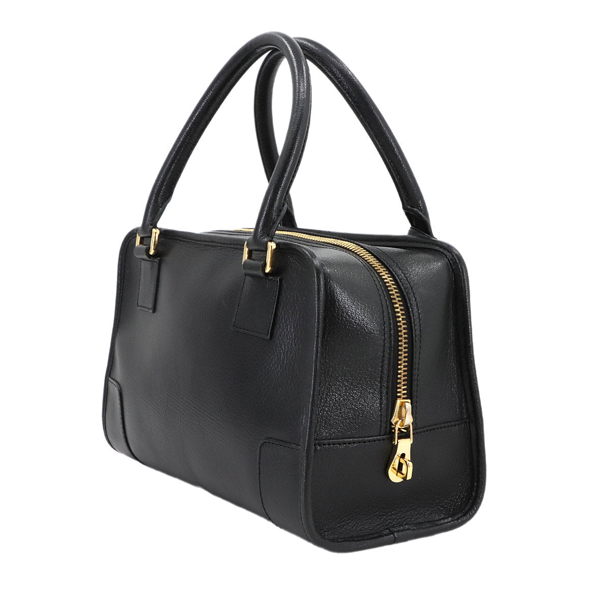 Amazona 28 Hand Bag Leather Black Anagram Purse