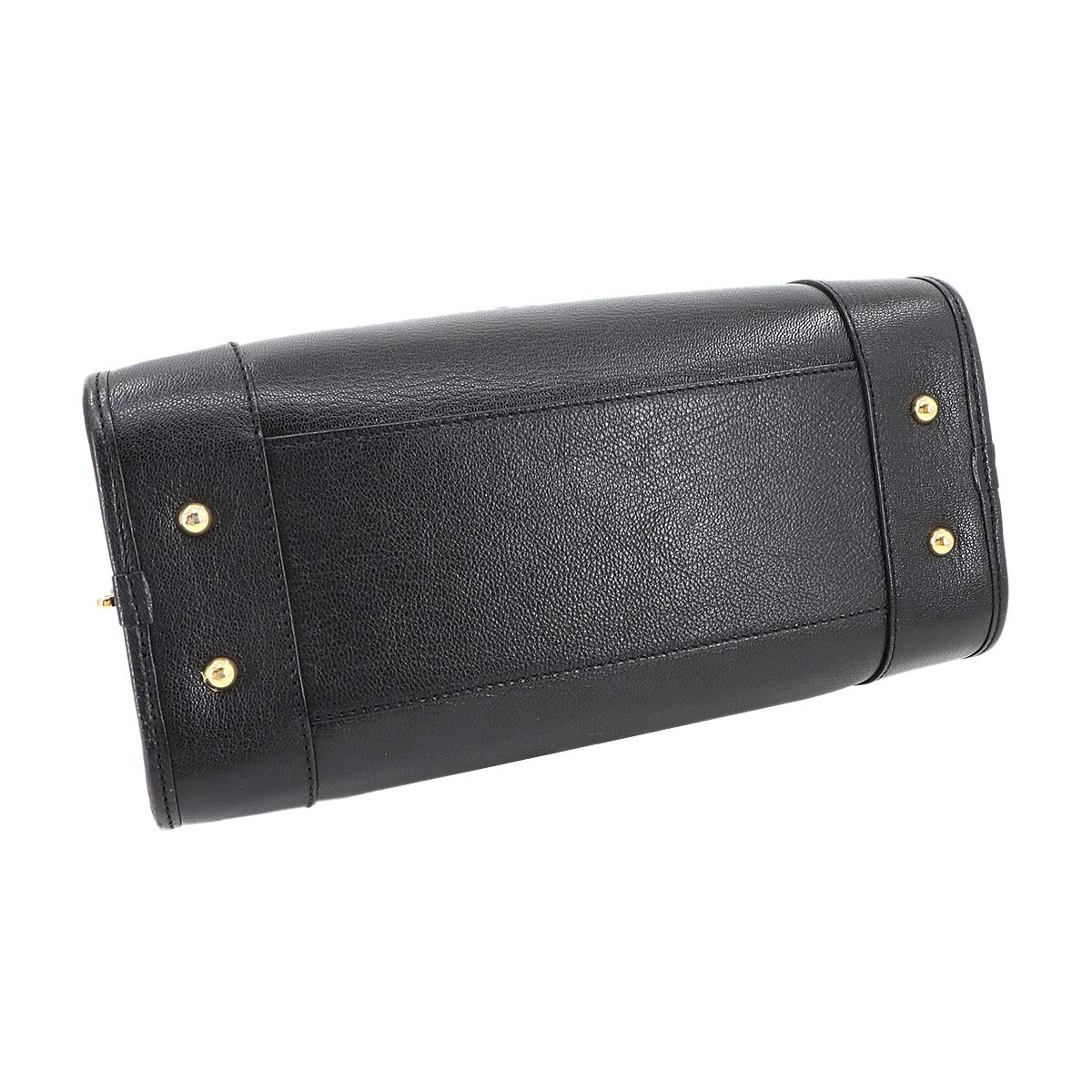 Amazona 28 Hand Bag Leather Black Anagram Purse