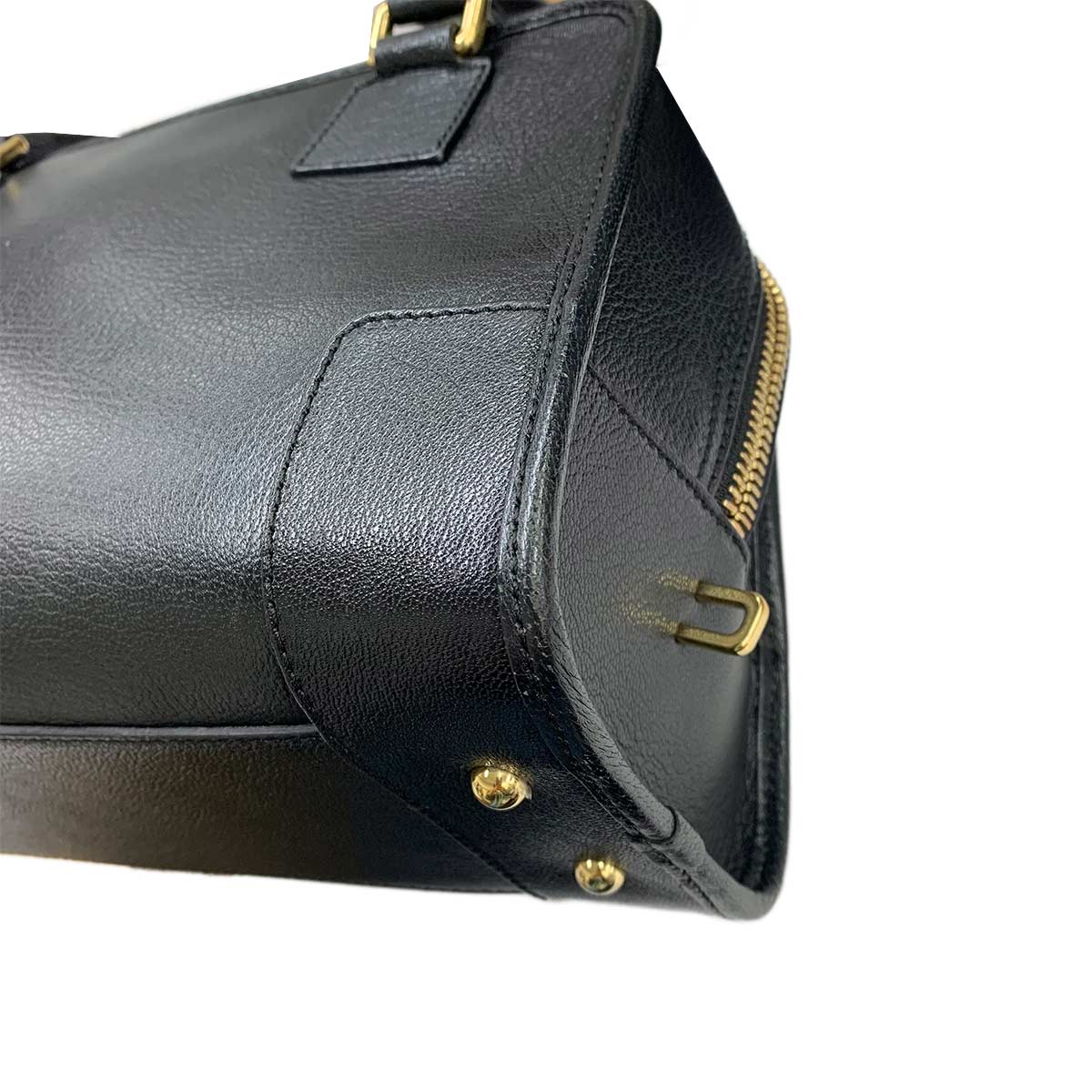 Amazona 28 Hand Bag Leather Black Anagram Purse