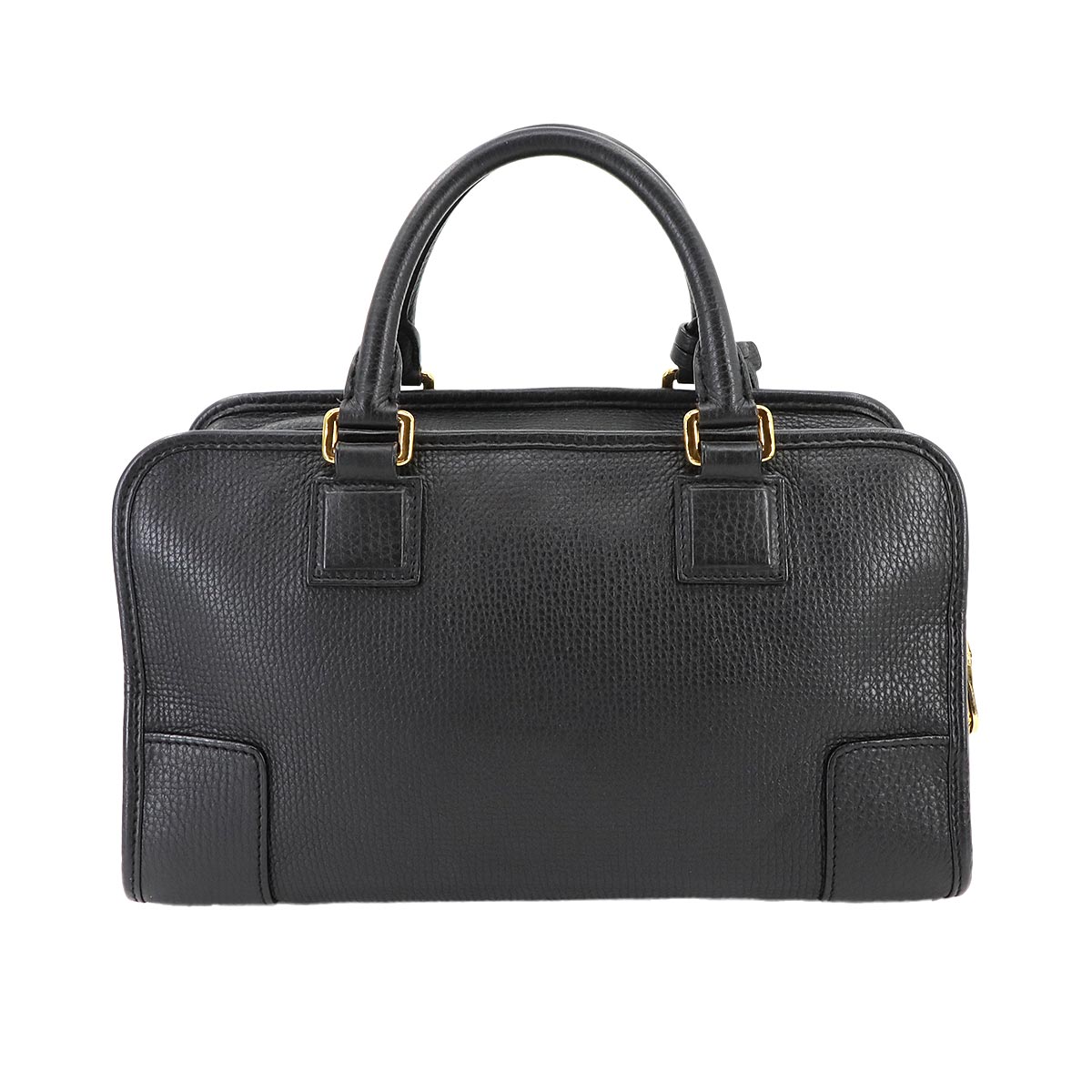 LOEWE Amazona 28 Hand Bag Leather Black Anagram Purse