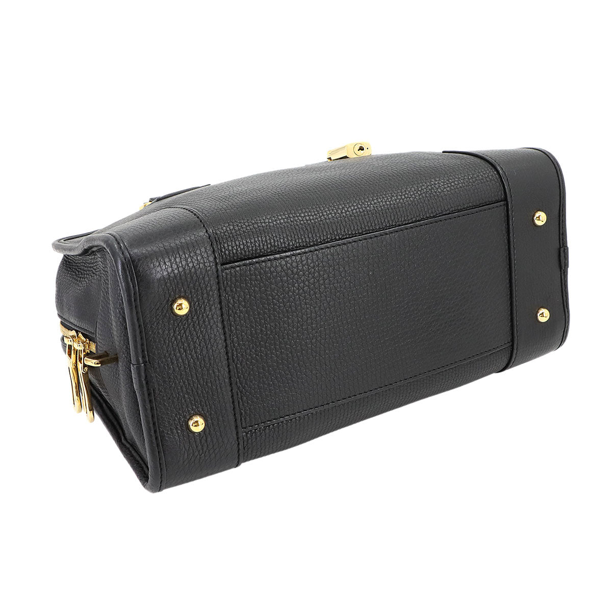 LOEWE Amazona 28 Hand Bag Leather Black Anagram Purse