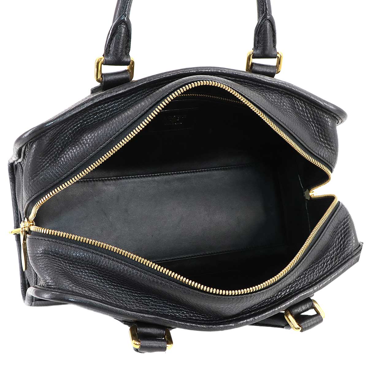 LOEWE Amazona 28 Hand Bag Leather Black Anagram Purse