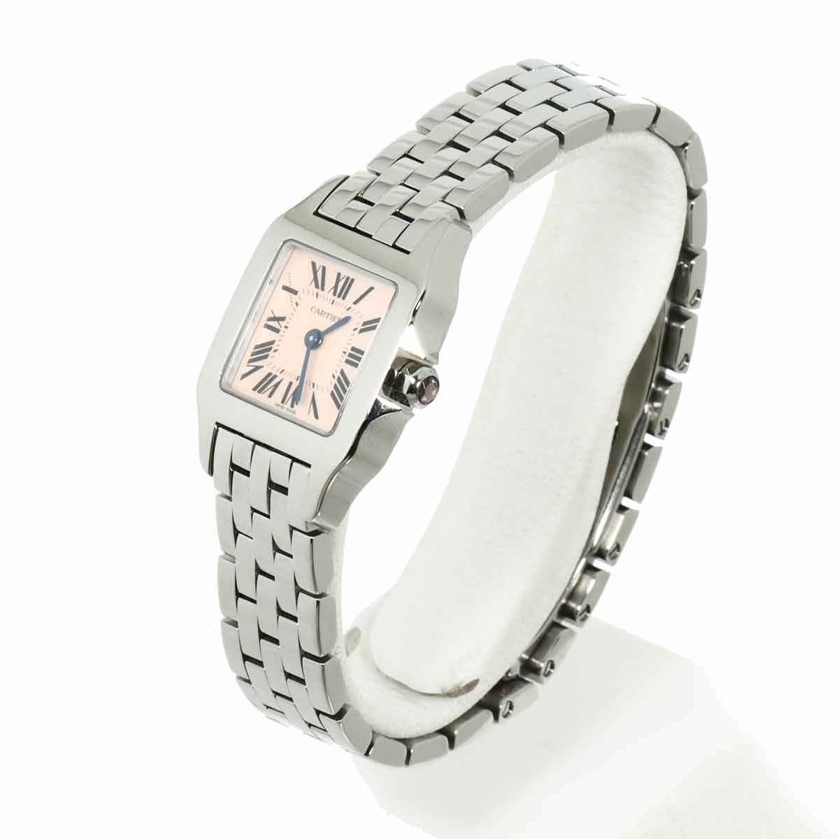 Santos Demoiselle SM W25075Z5 Quartz Pink Shell Dial Ladies