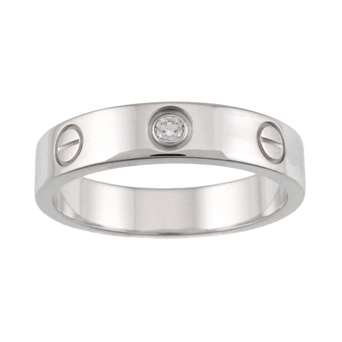 Mini Love Diamond Ring 18K White Gold 750 size52 5.75-6(US)