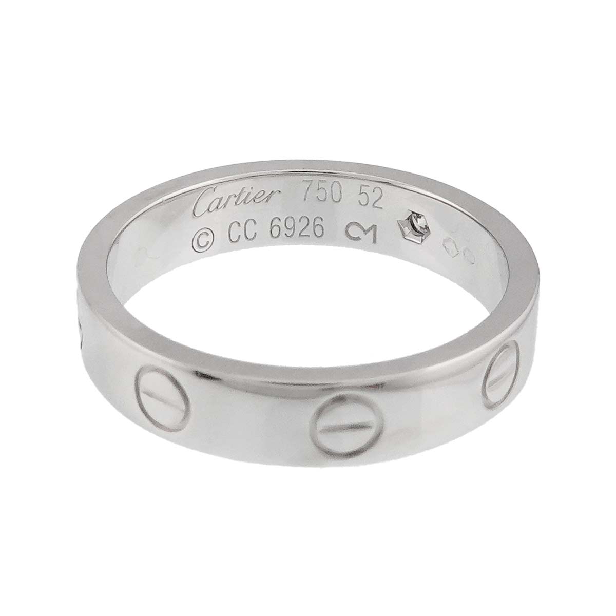 Mini Love Diamond Ring 18K White Gold 750 size52 5.75-6(US)