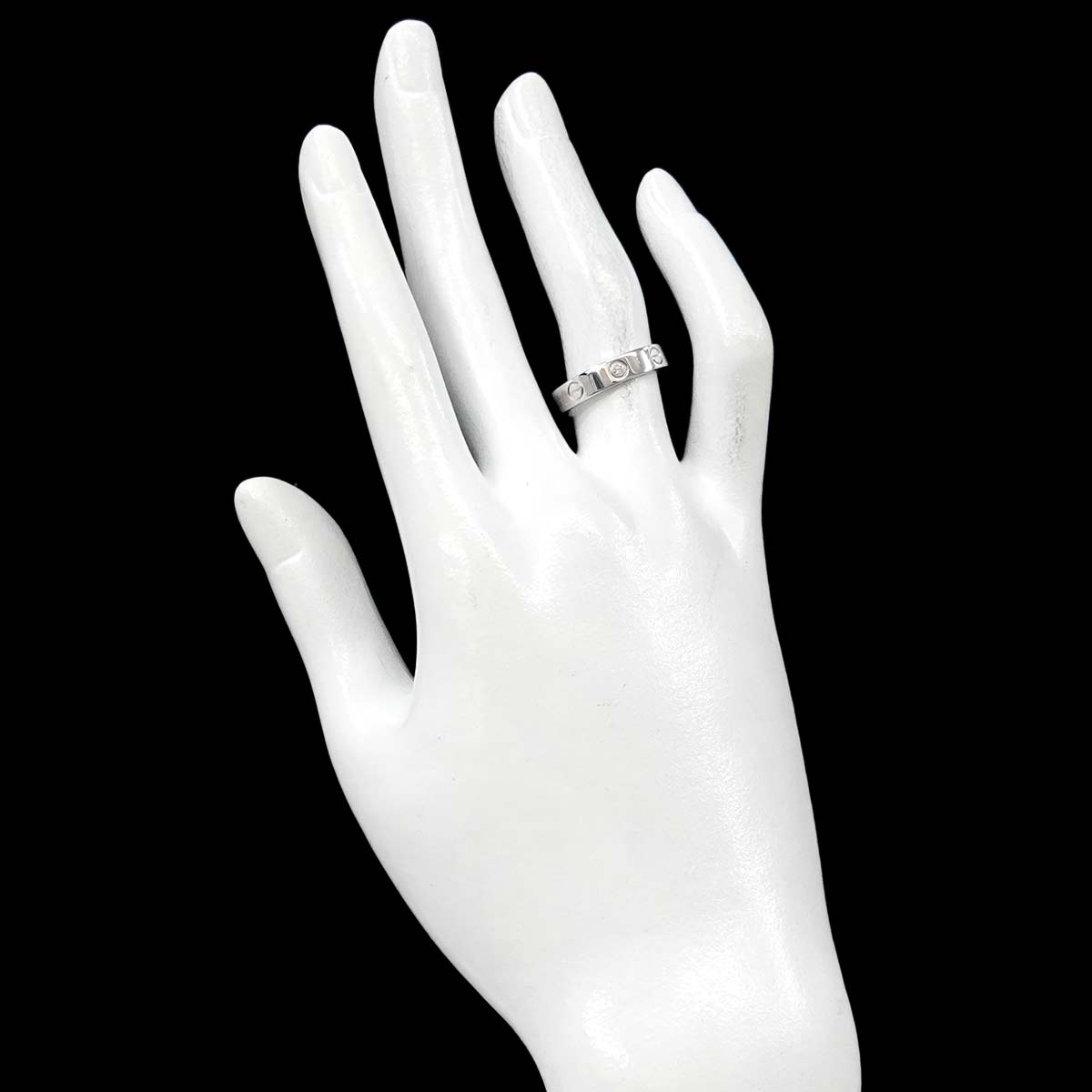 Mini Love Diamond Ring 18K White Gold 750 size52 5.75-6(US)