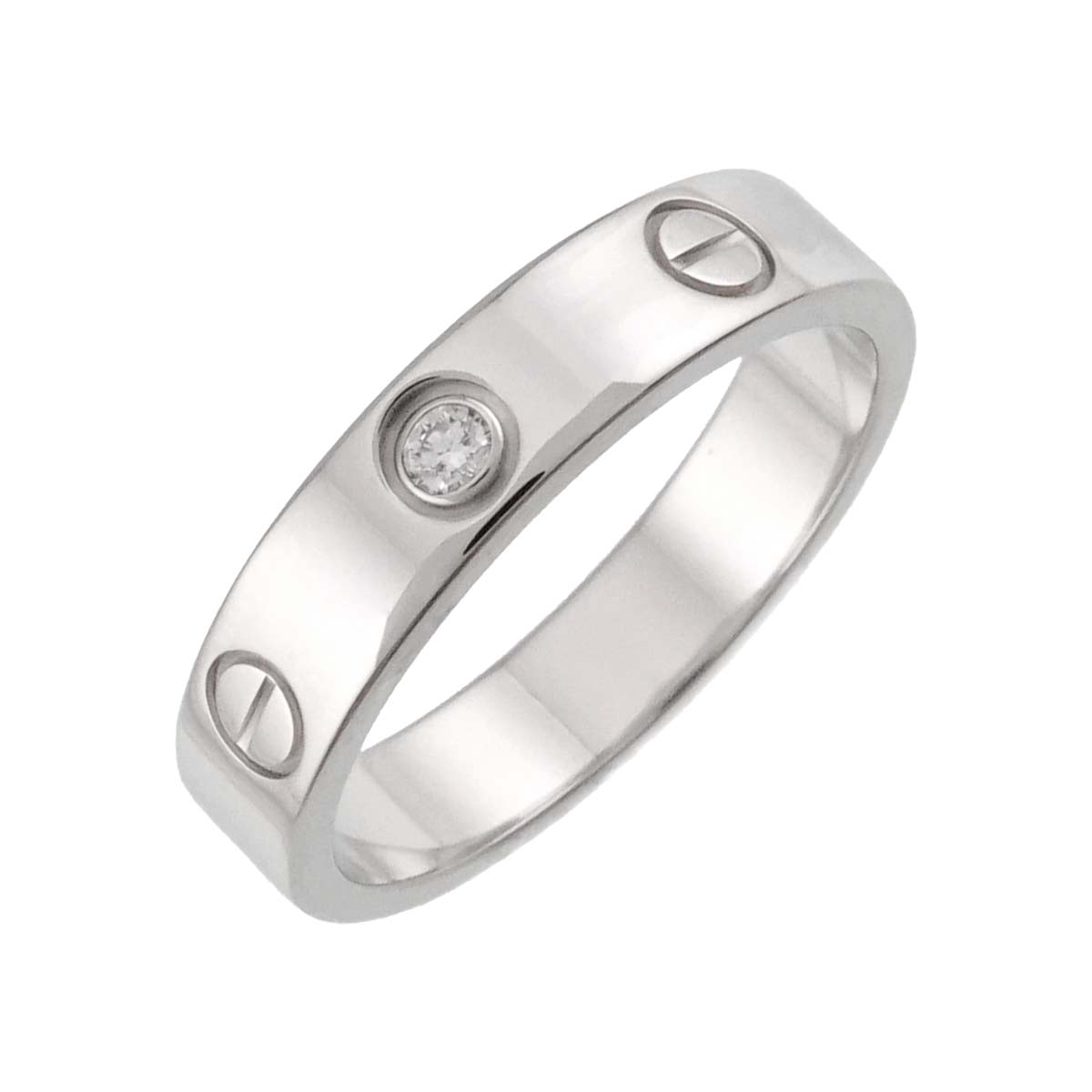 Mini Love Diamond Ring 18K White Gold 750 size52 5.75-6(US)