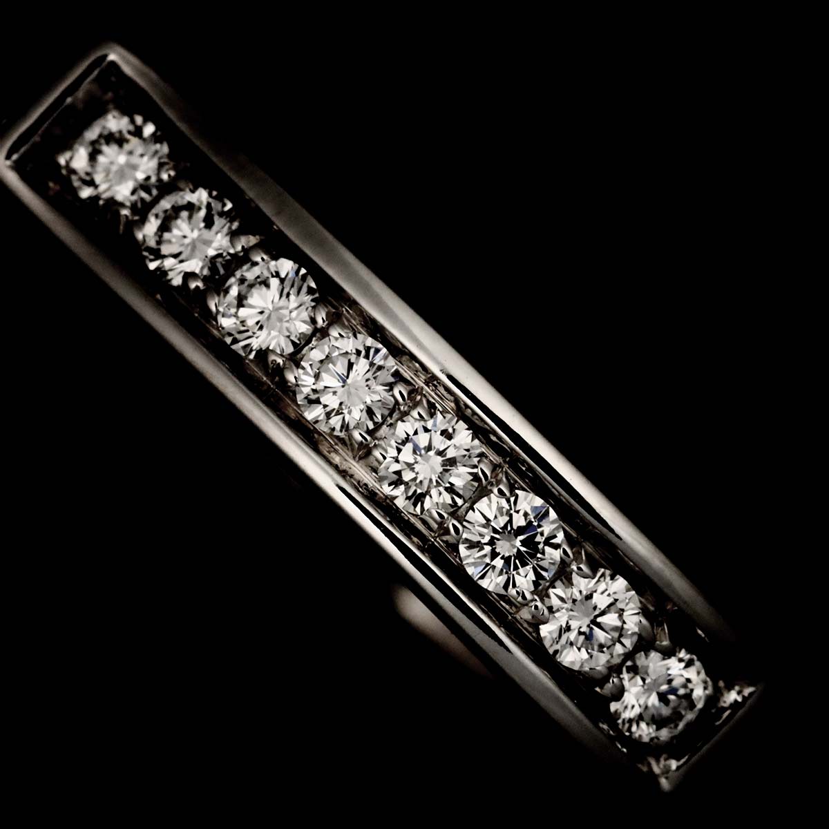 C flat Diamond Ring 18K White Gold 750 size51 5.25-5.5(US)