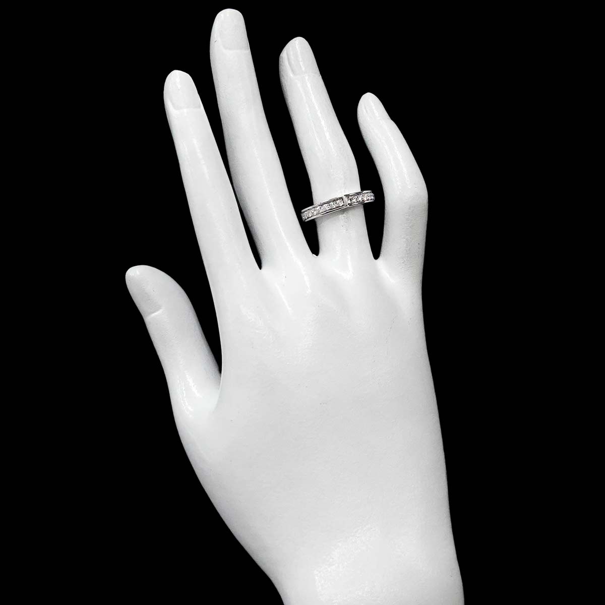 C flat Diamond Ring 18K White Gold 750 size51 5.25-5.5(US)