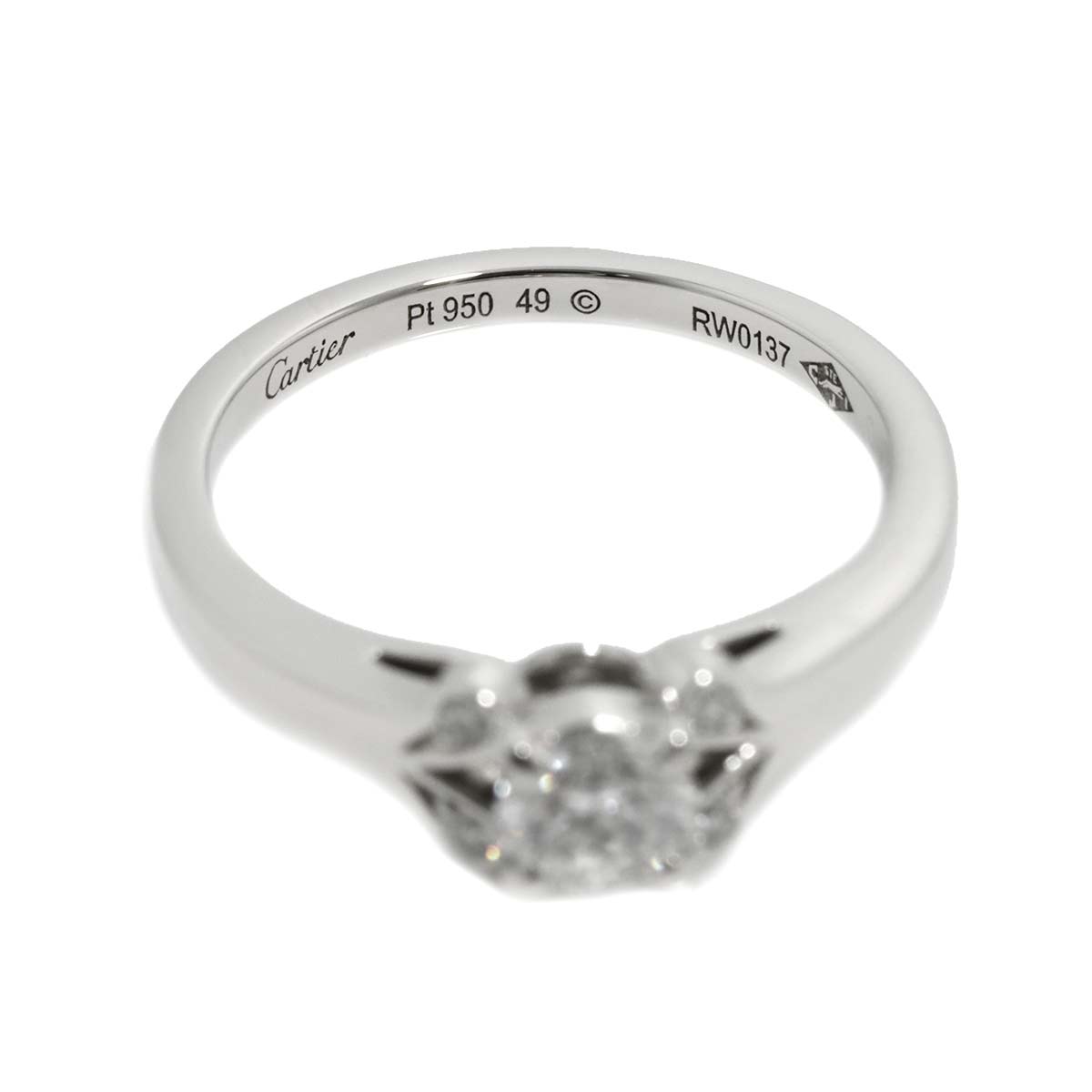 Ballerine Diamond 0.35ct G/VVS1/3EX Ring Pt Size49 4.75-5(US)