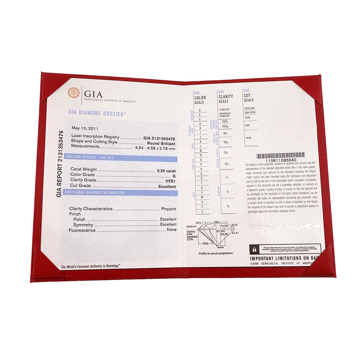 Ballerine Diamond 0.35ct G/VVS1/3EX Ring Pt Size49 4.75-5(US)