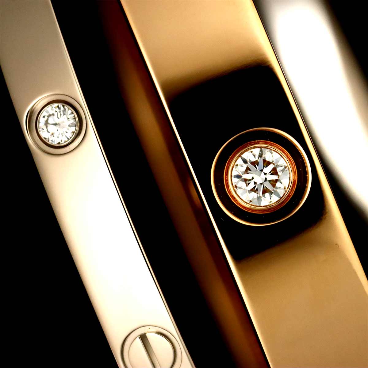 Love Bracelet Diamond 12P 18K K18 PG WG 750 size18