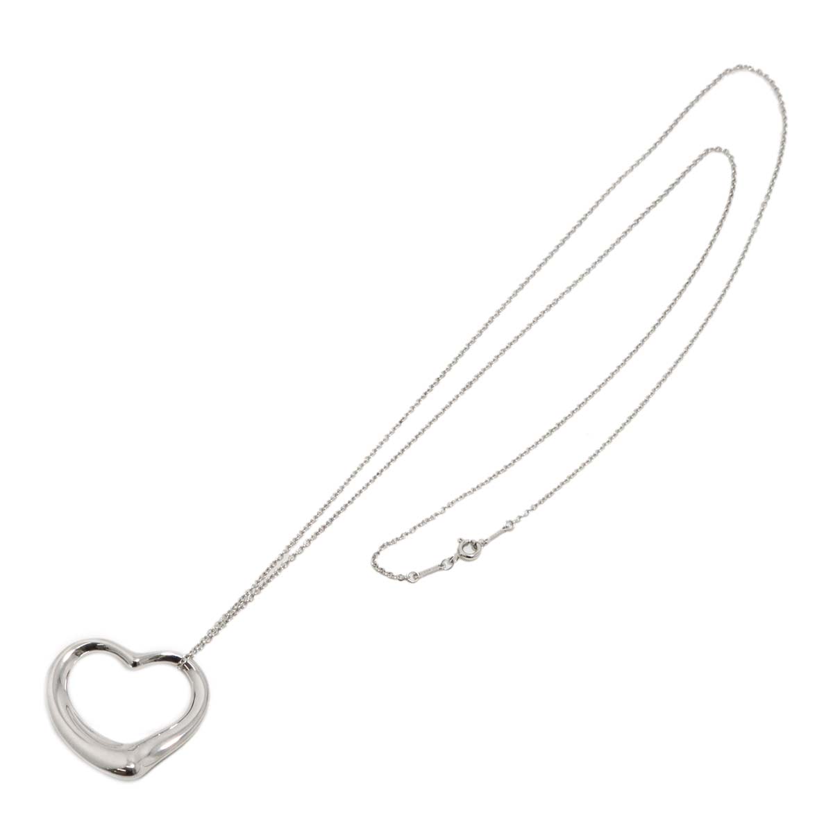 Open Heart Long Necklace Silver 925