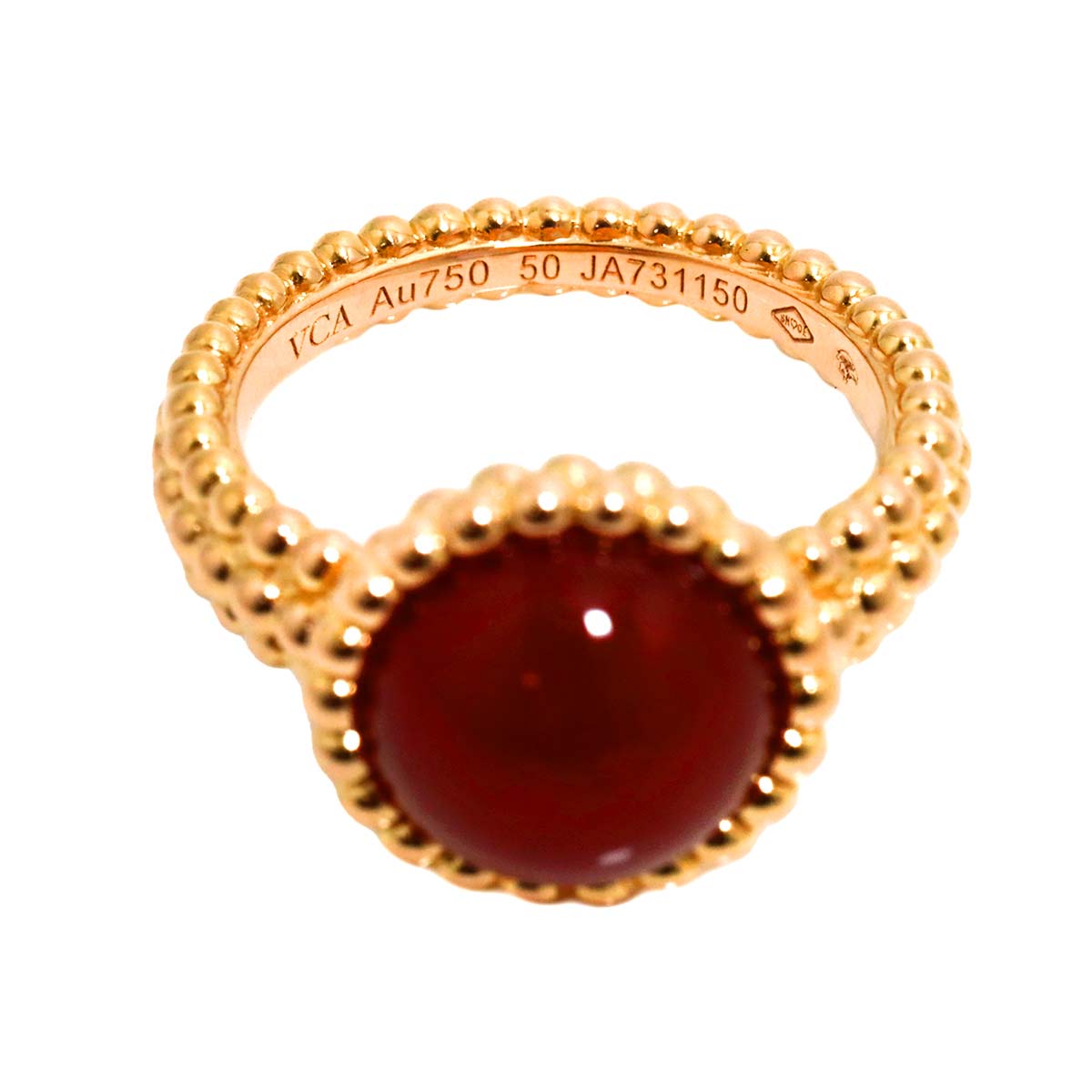 Perlee Carnelian Ring 18K PG 750 size50 5.25(US)