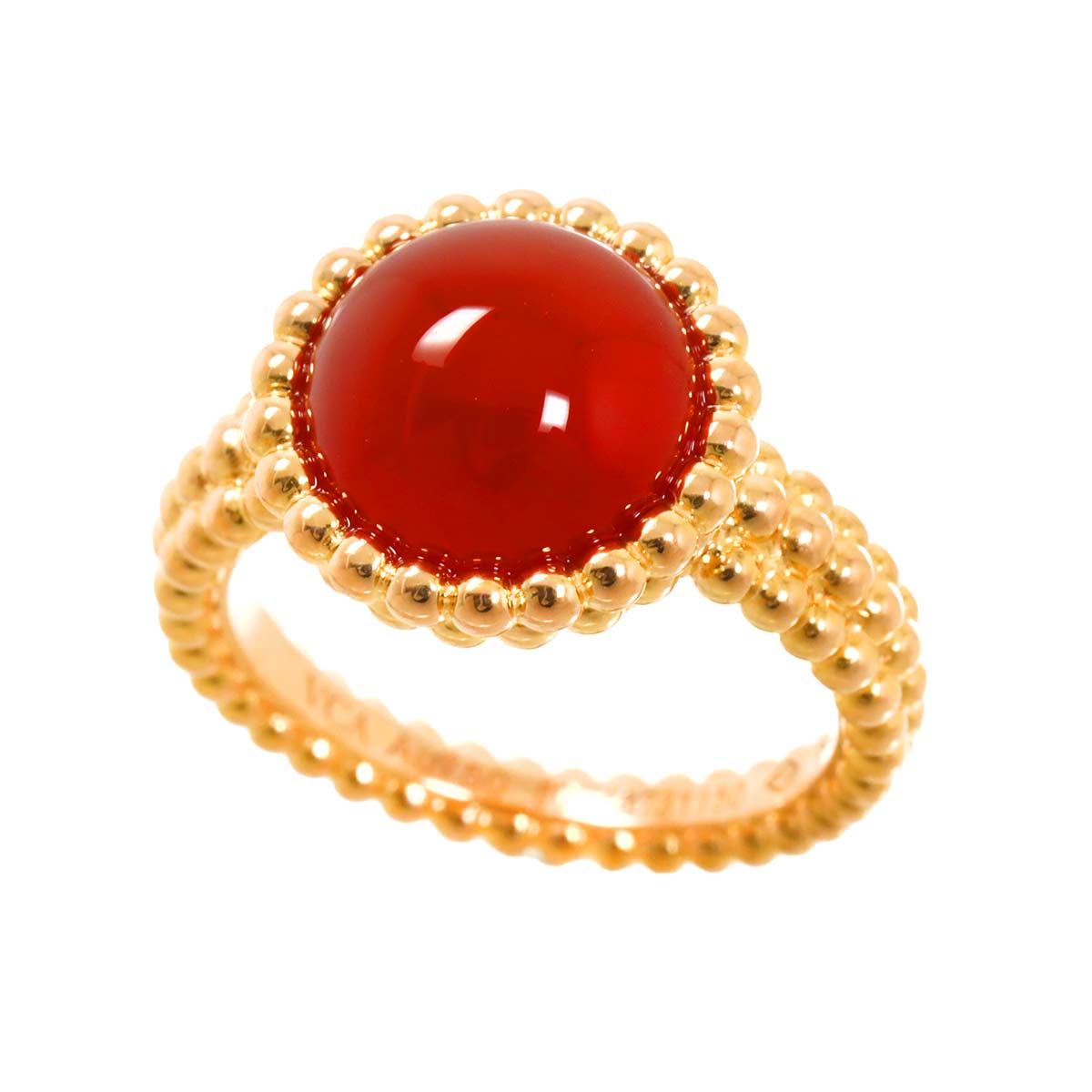 Perlee Carnelian Ring 18K PG 750 size50 5.25(US)