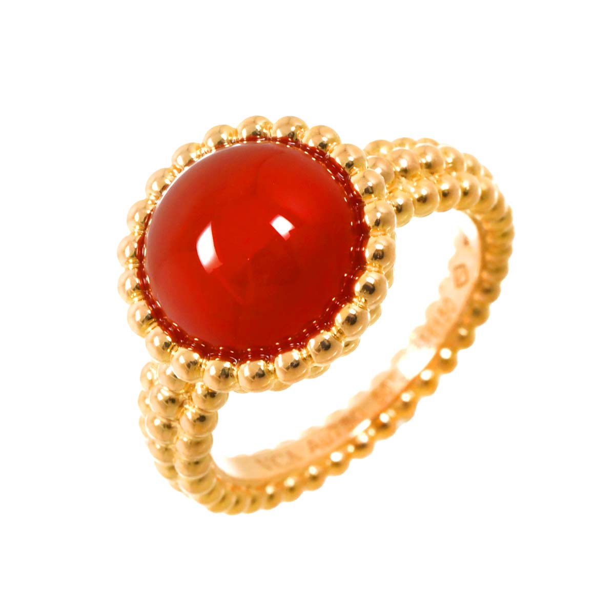 Perlee Carnelian Ring 18K PG 750 size50 5.25(US)