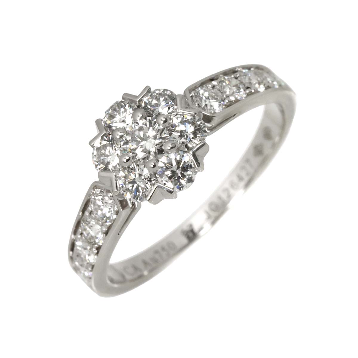 Fleurette Diamond Ring 18K WG 750 size57 7.75-8(US)