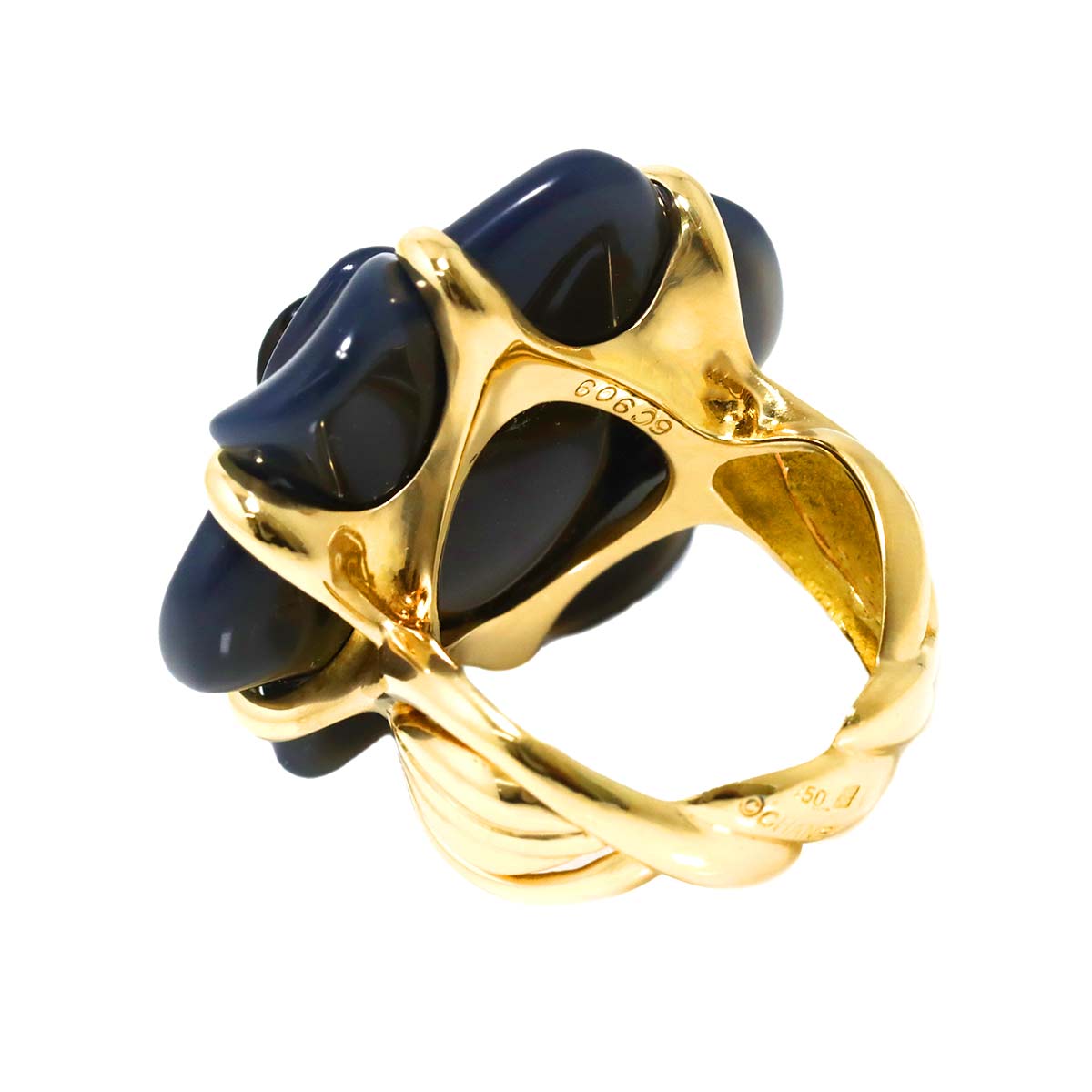 Camellia Chalcedony Ring 18K YG 750 Size6.25-6.5(US)