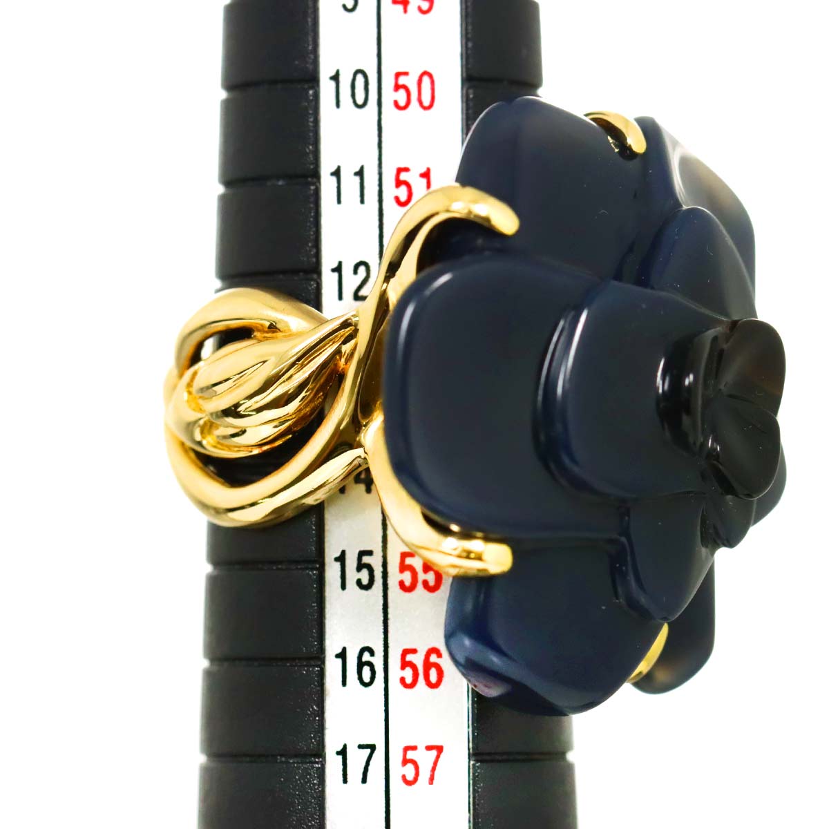 Camellia Chalcedony Ring 18K YG 750 Size6.25-6.5(US)