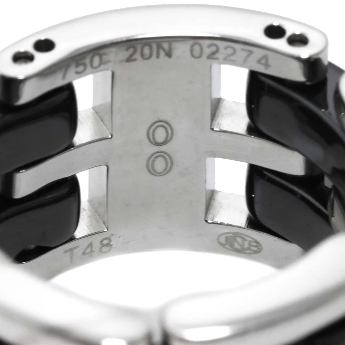 ULTRA Large Ring Black Ceramic 18K WG 750 Size48 4.5(US)