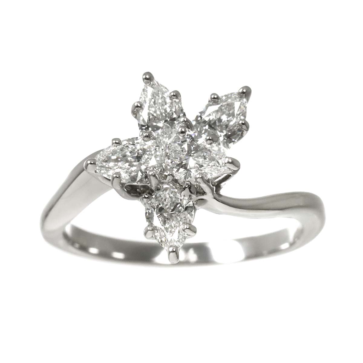 WINSTON Cluster SM Diamond Ring Pt Size5.75-6(US)