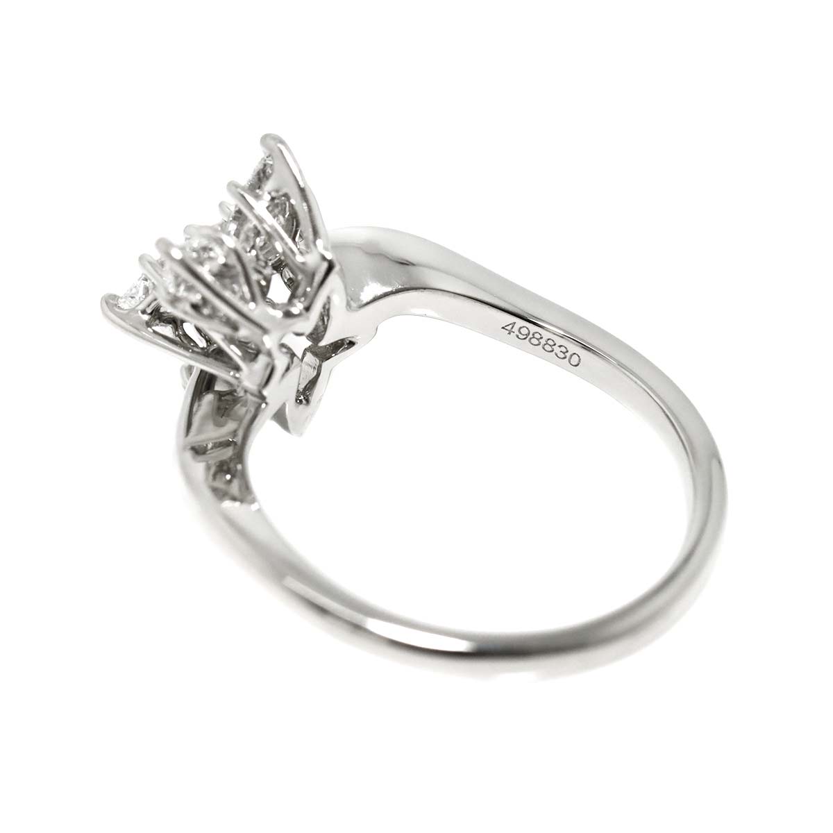 WINSTON Cluster SM Diamond Ring Pt Size5.75-6(US)