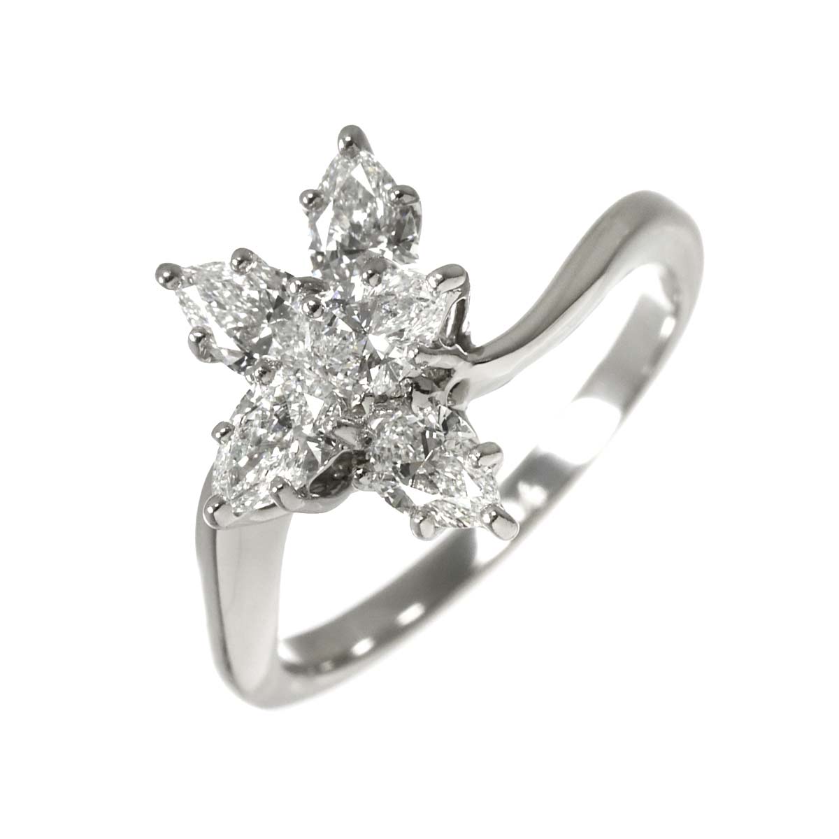 WINSTON Cluster SM Diamond Ring Pt Size5.75-6(US)