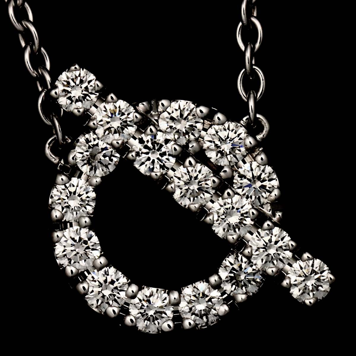 Diamond 0.46ct Necklace 18K White Gold 750
