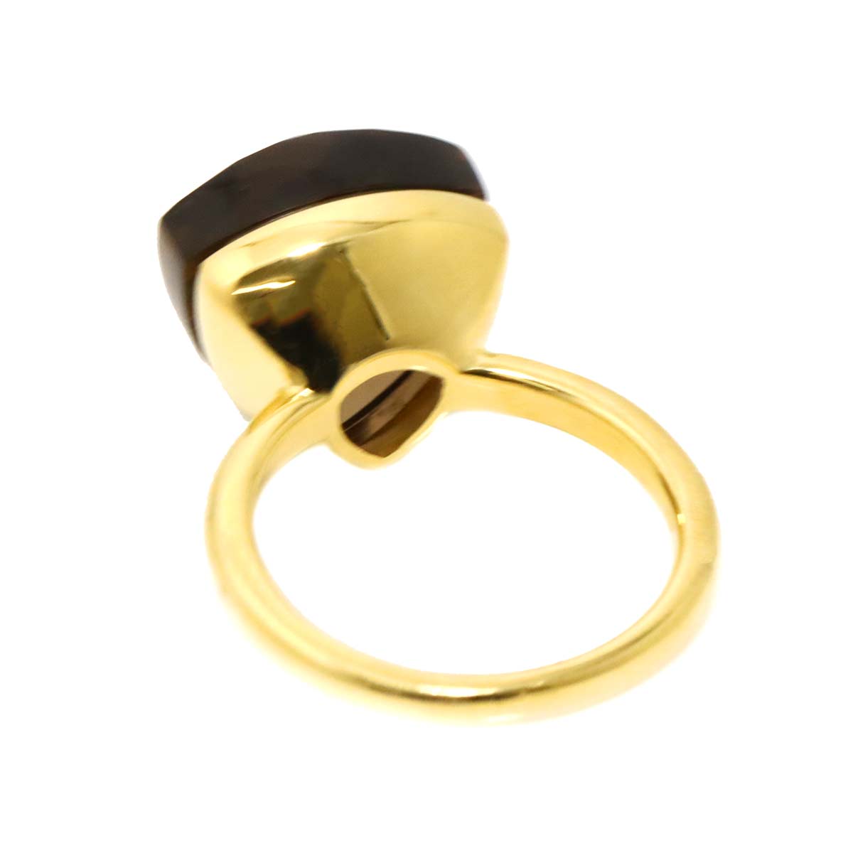 Quartz 11.50ct Ring 18K YG Yellow Gold 750 6.25-6.5(US)