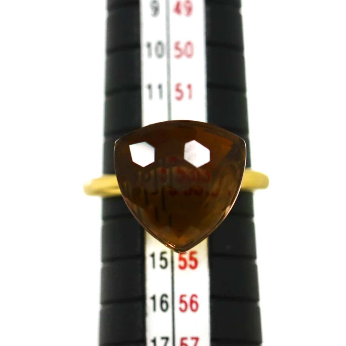 Quartz 11.50ct Ring 18K YG Yellow Gold 750 6.25-6.5(US)