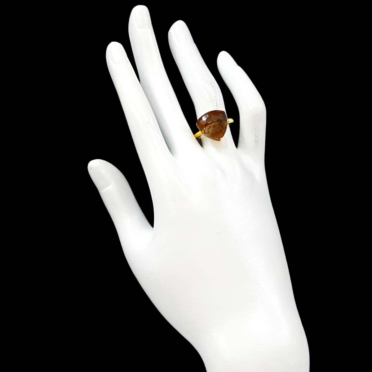 Quartz 11.50ct Ring 18K YG Yellow Gold 750 6.25-6.5(US)