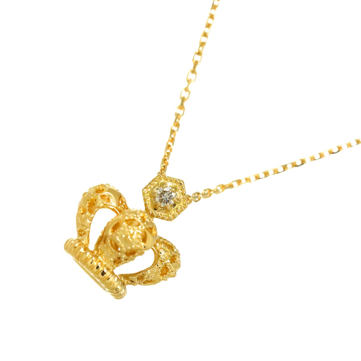 Diamond 0.03ct Necklace 18K YG Yellow Gold 750