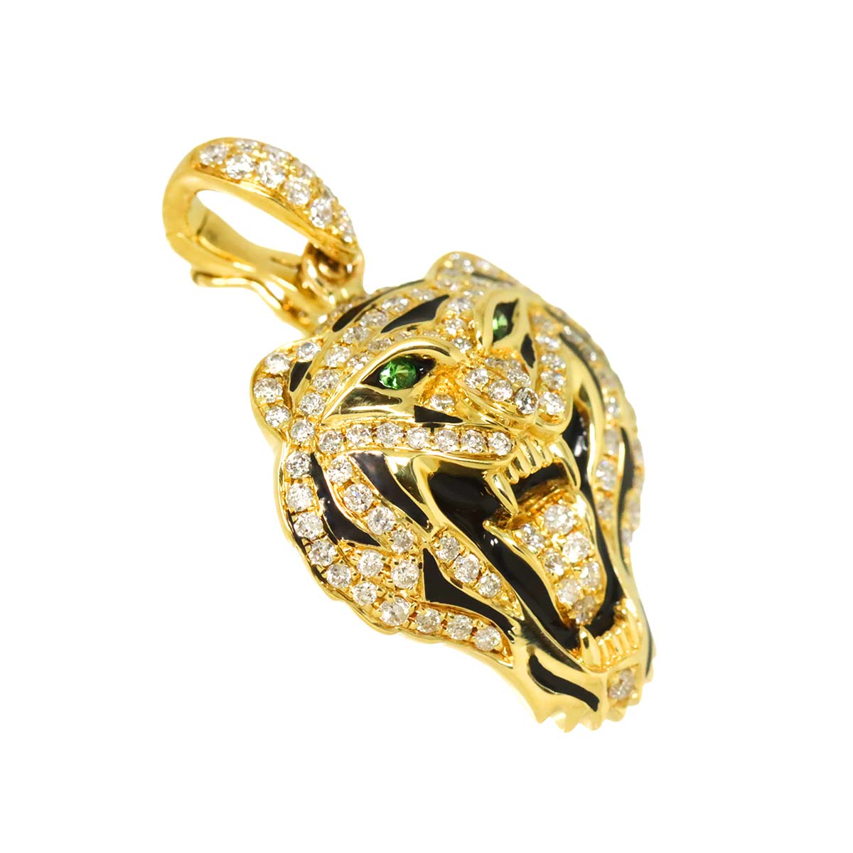 Diamond 0.50ct Garnet 0.02ct Pendant 18K YG Yellow Gold 750