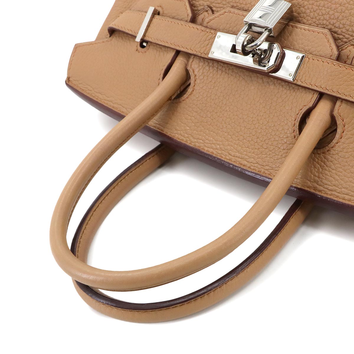 Birkin 30 Taurillon Clemence Tabac camel Hand Bag Beige