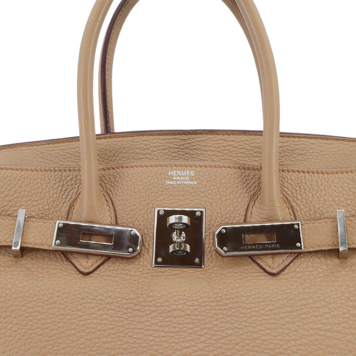 Birkin 30 Taurillon Clemence Tabac camel Hand Bag Beige
