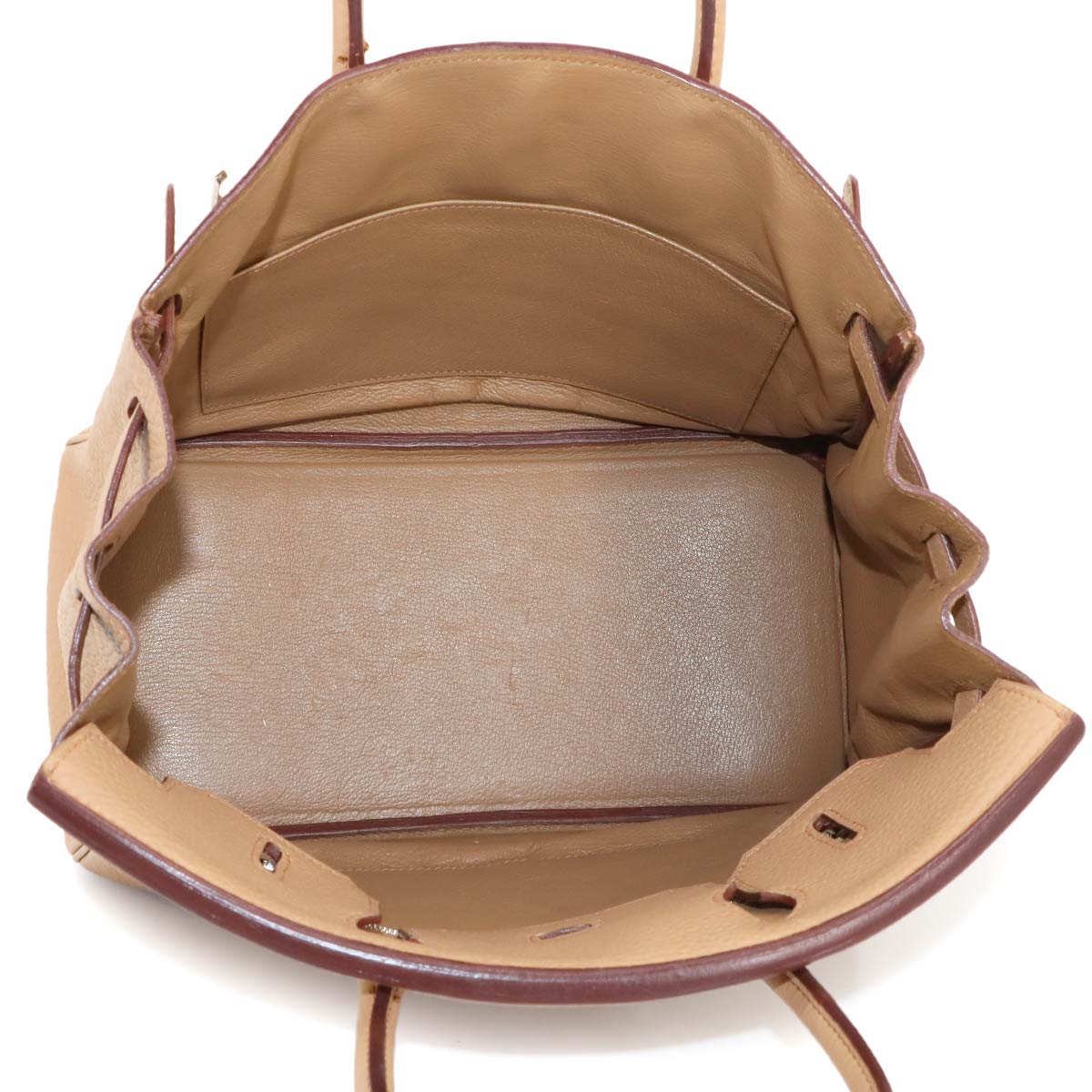 Birkin 30 Taurillon Clemence Tabac camel Hand Bag Beige