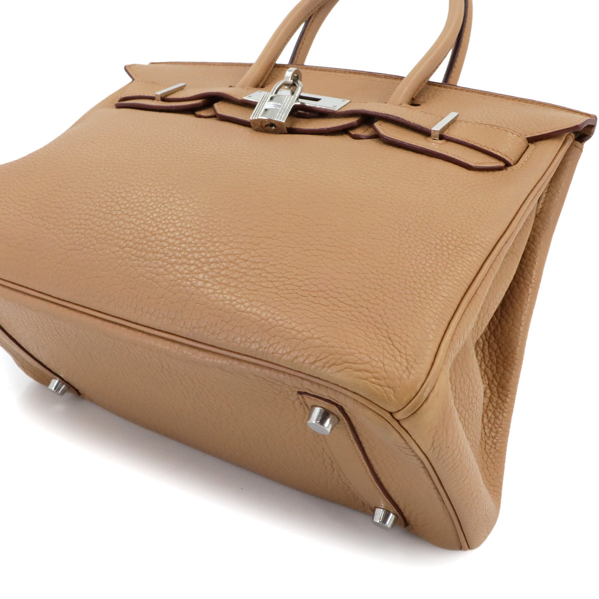 Birkin 30 Taurillon Clemence Tabac camel Hand Bag Beige