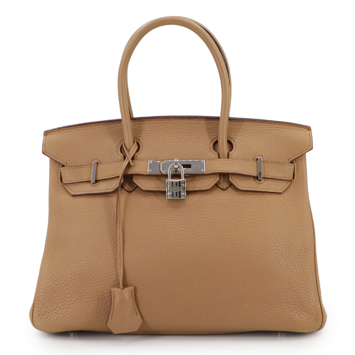 Birkin 30 Taurillon Clemence Tabac camel Hand Bag Beige